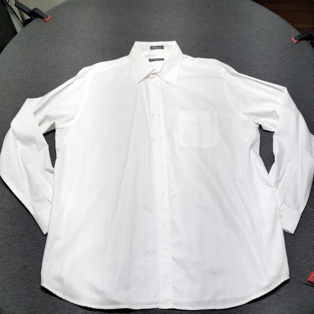 Lyle & Scott Men's Long Sleeve Button-Down Oxford Shirt in White Size XL